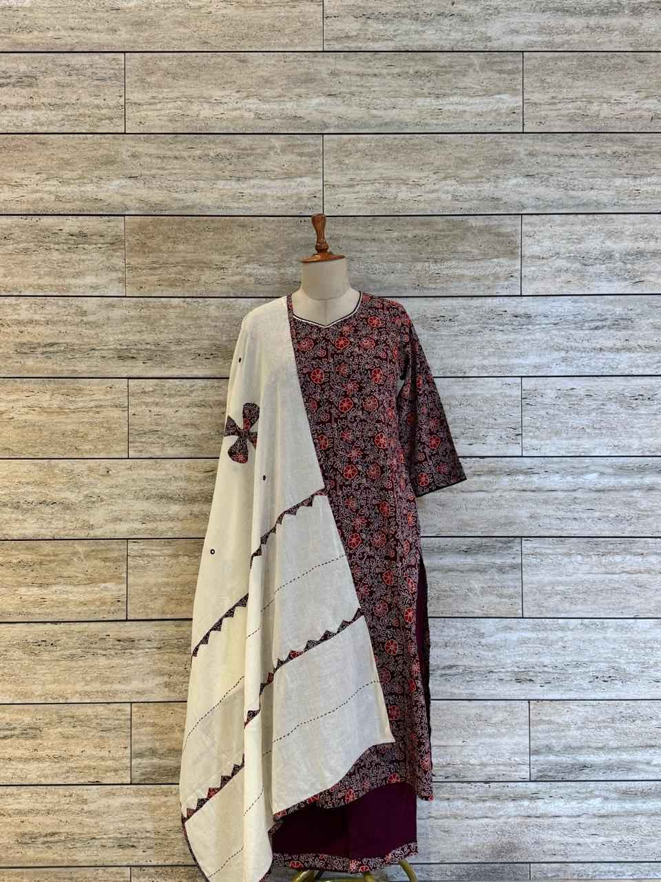 Pure Cotton Floral Print Dupatta Set
