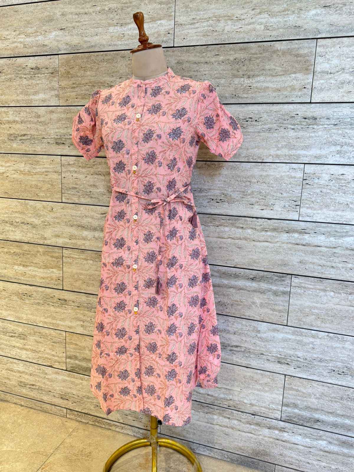 Pure Cotton  Floral Print Midi One Price Dress