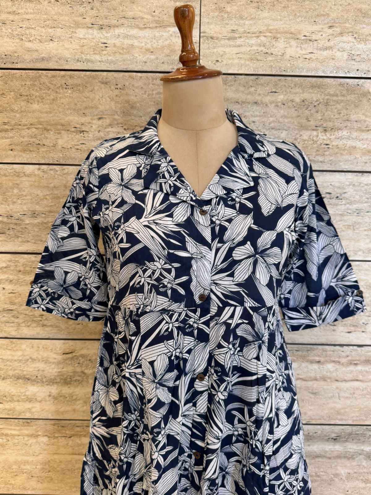 Pure Cotton Floral Print Midi One Price Dress