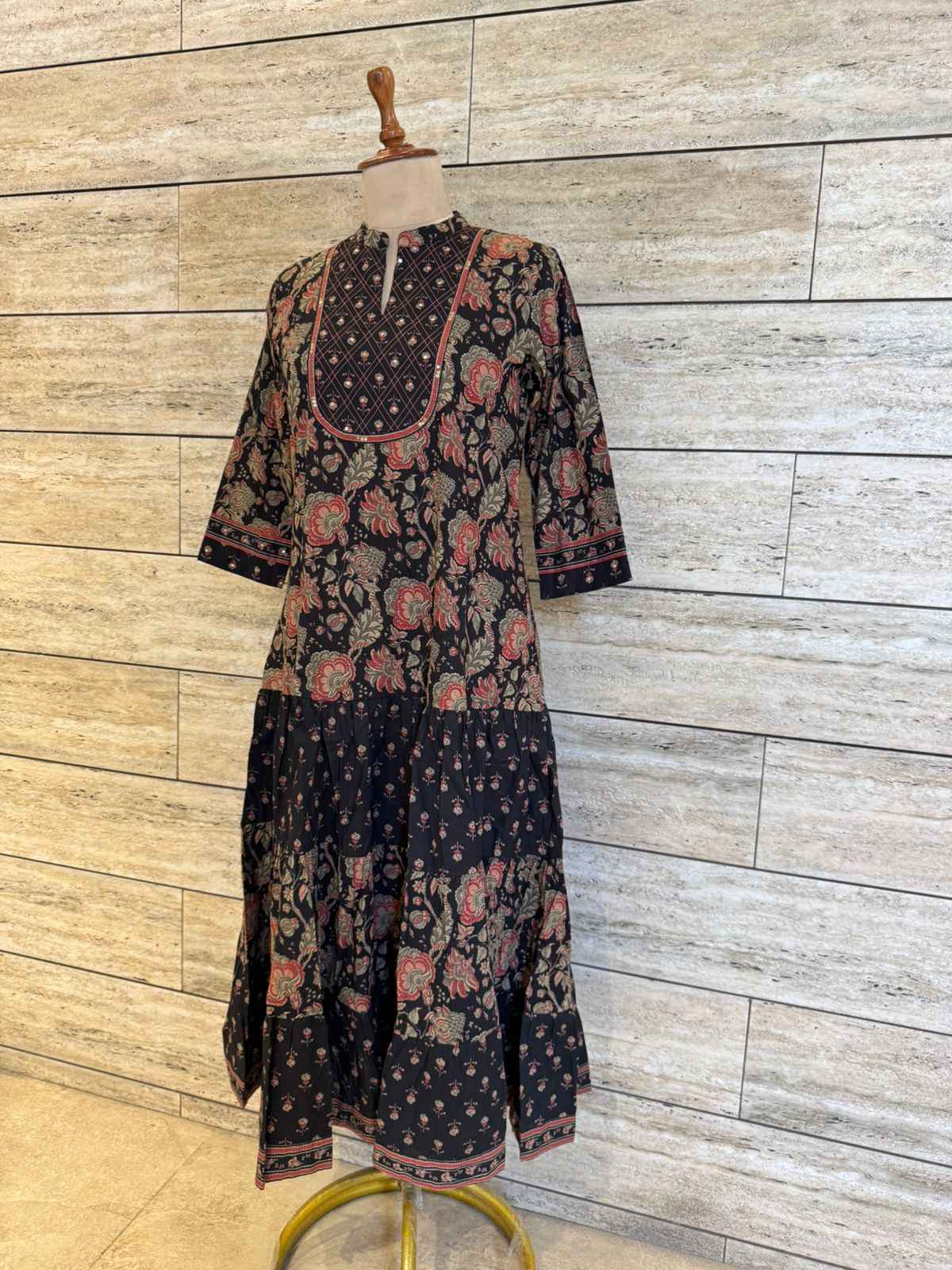 Pure Cotton Floral Print Midi One Price Dress