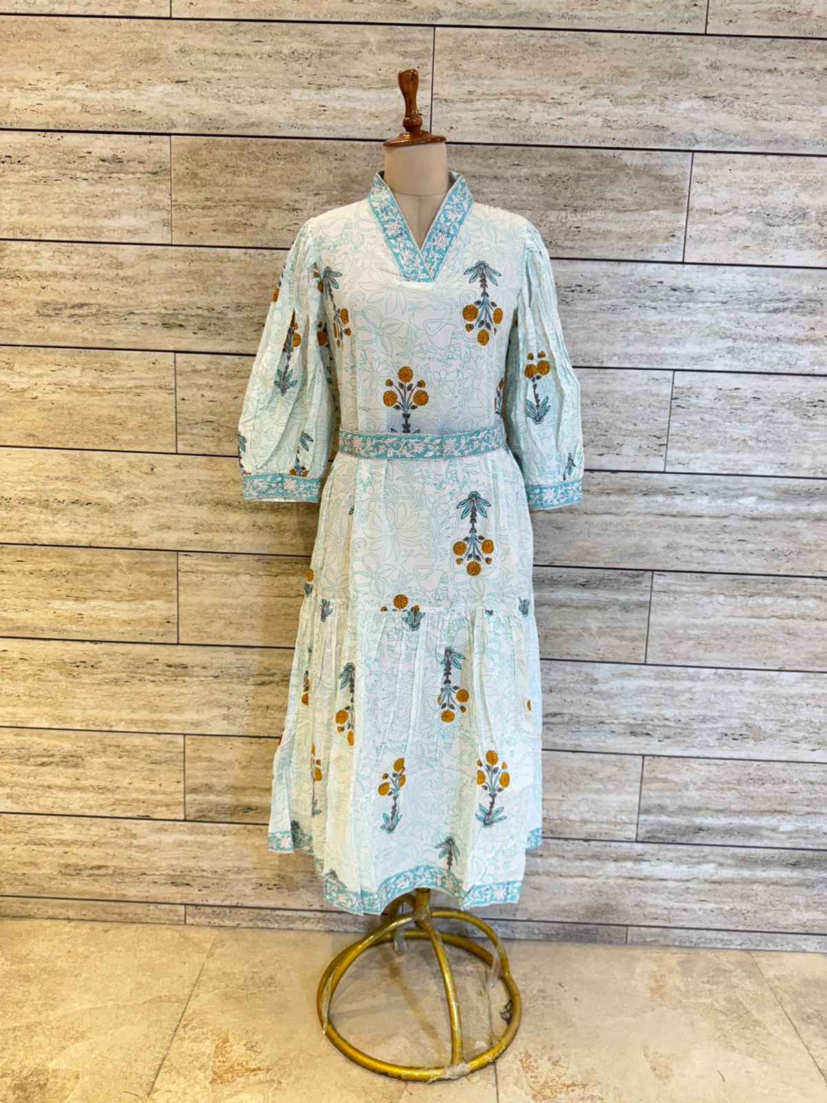 Pure Cotton Floral Print Midi One Price Dress