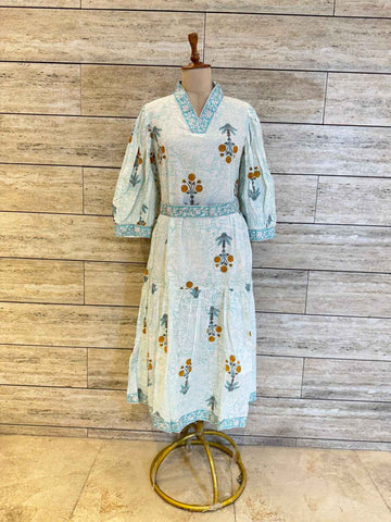 Pure Cotton Floral Print Midi One Price Dress