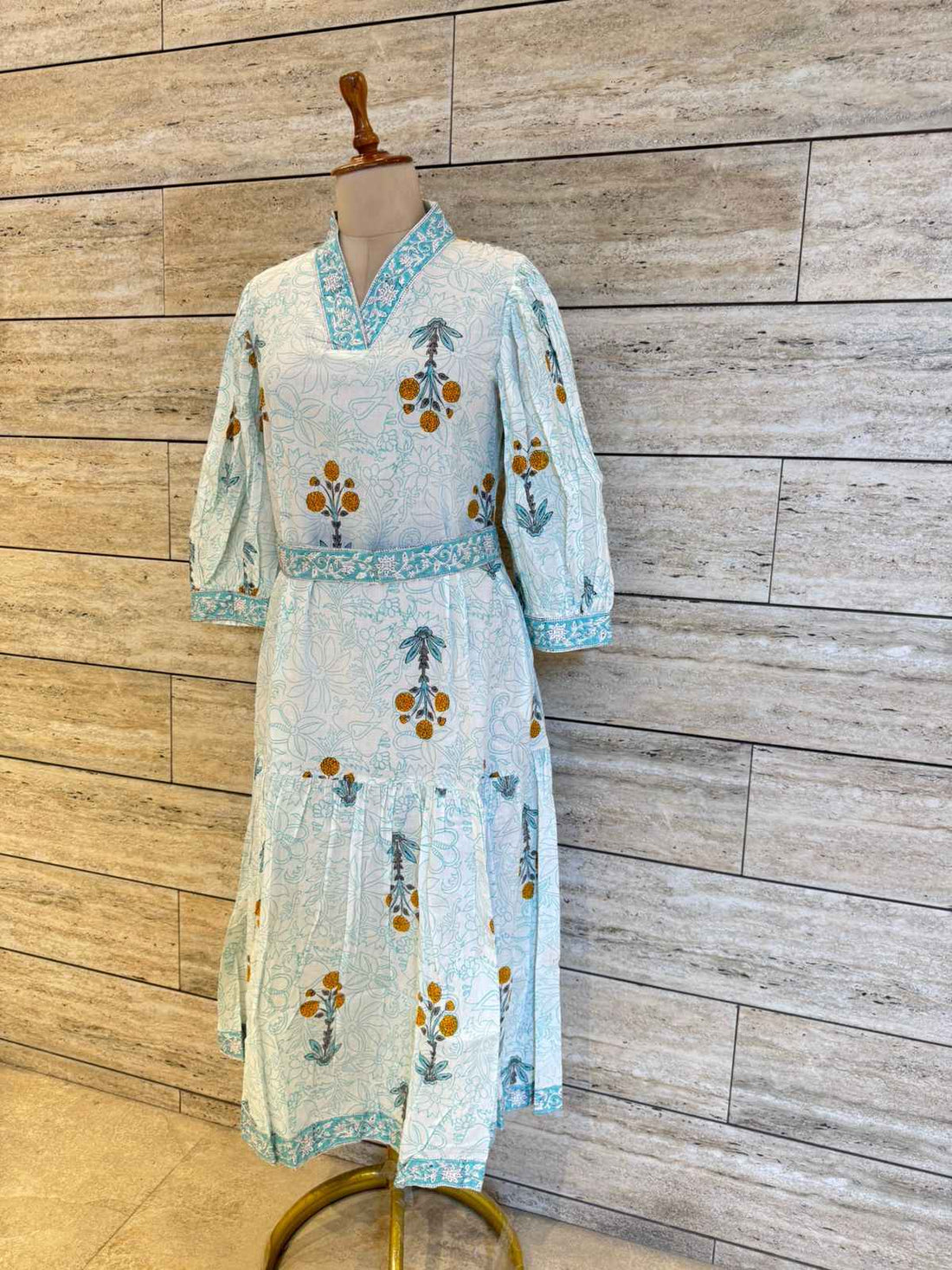 Pure Cotton Floral Print Midi One Price Dress
