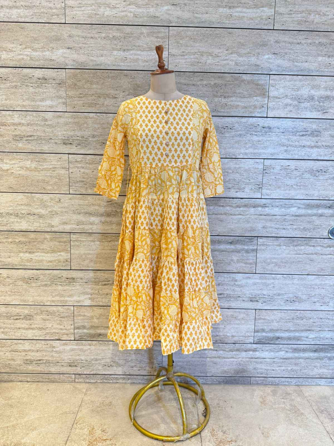 Pure Cotton Floral Print Midi One Price Dress