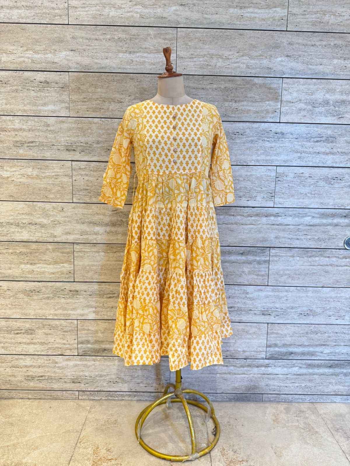 Pure Cotton Floral Print Midi One Price Dress