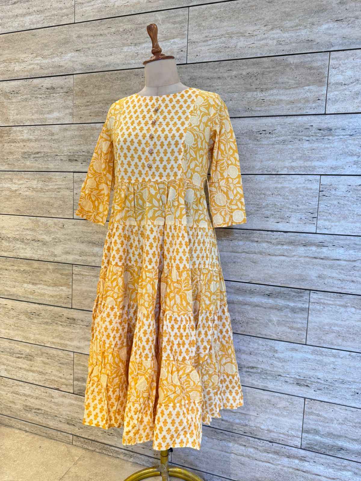 Pure Cotton Floral Print Midi One Price Dress