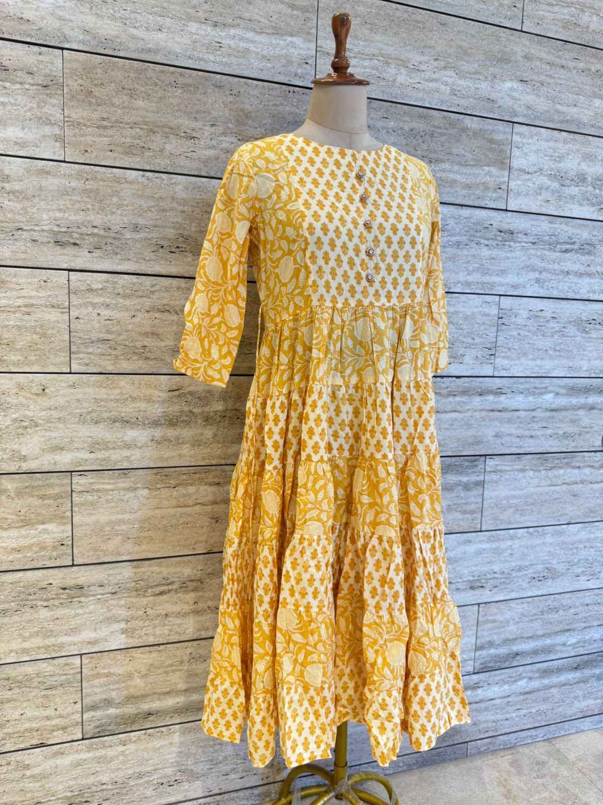 Pure Cotton Floral Print Midi One Price Dress