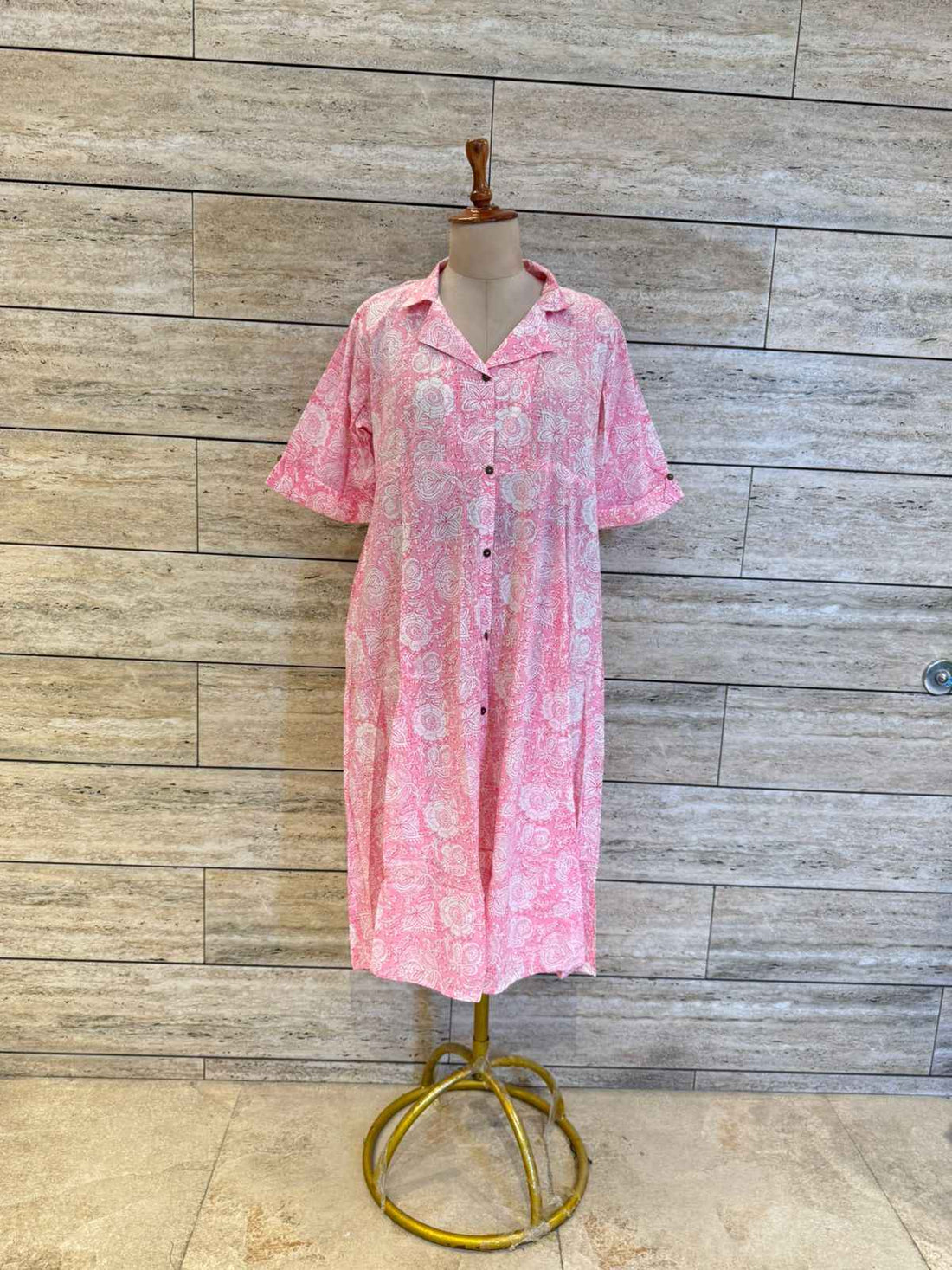 Pure Cotton Floral Print One Piece Dress