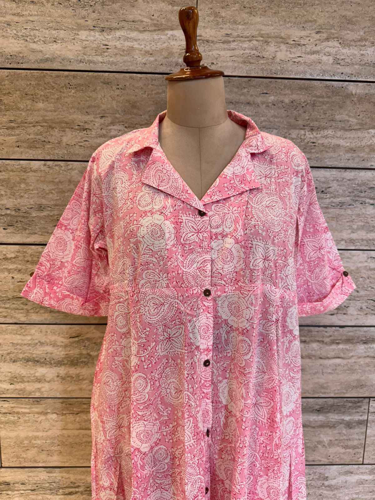 Pure Cotton Floral Print One Piece Dress