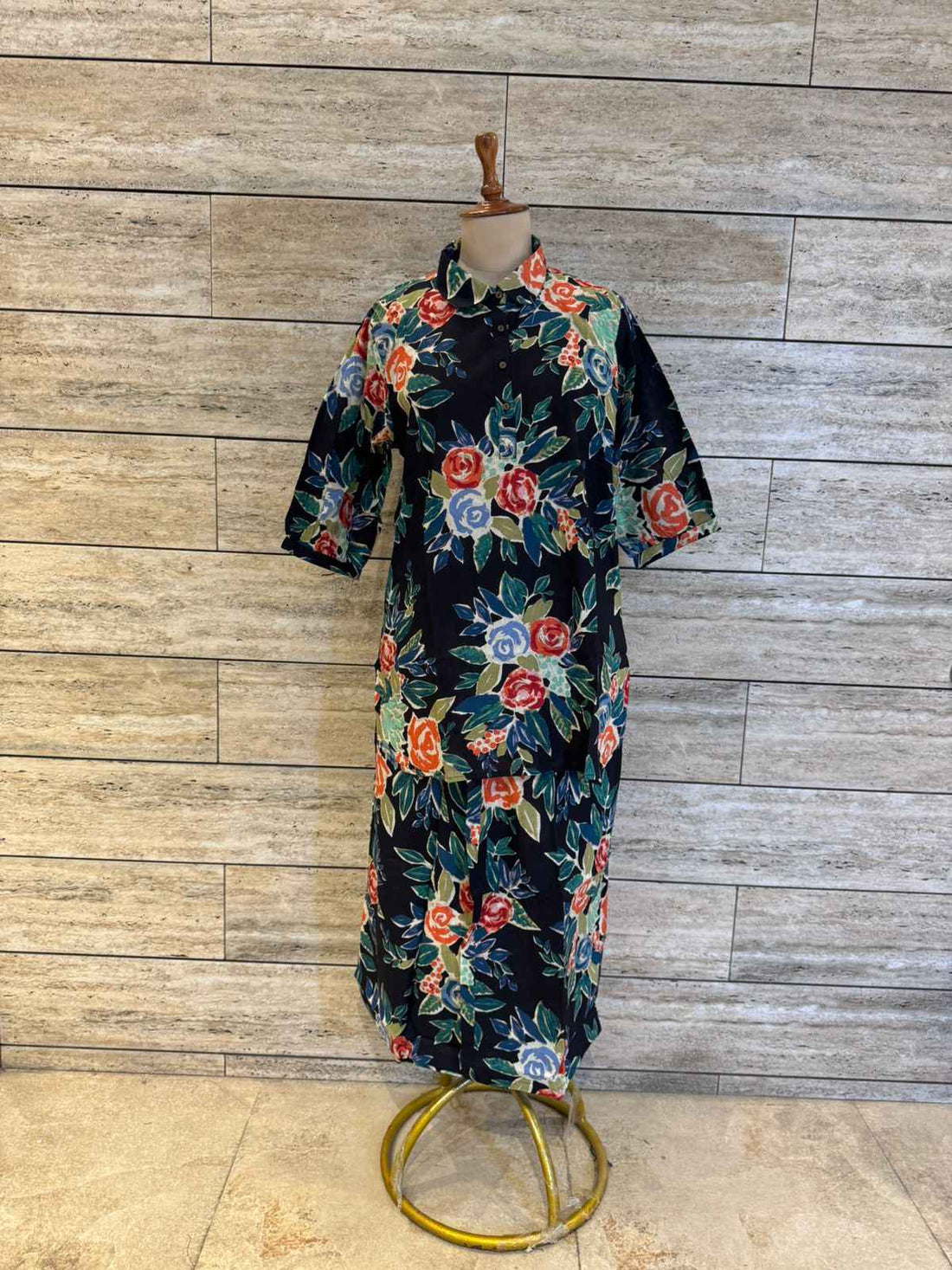 Pure Cotton Floral Print Co Ord Set With Palazzo