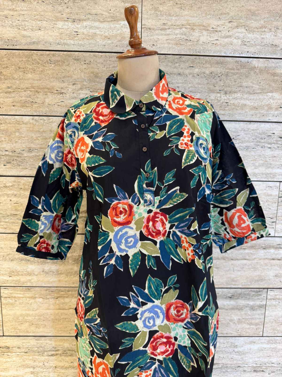Pure Cotton Floral Print Co Ord Set With Palazzo