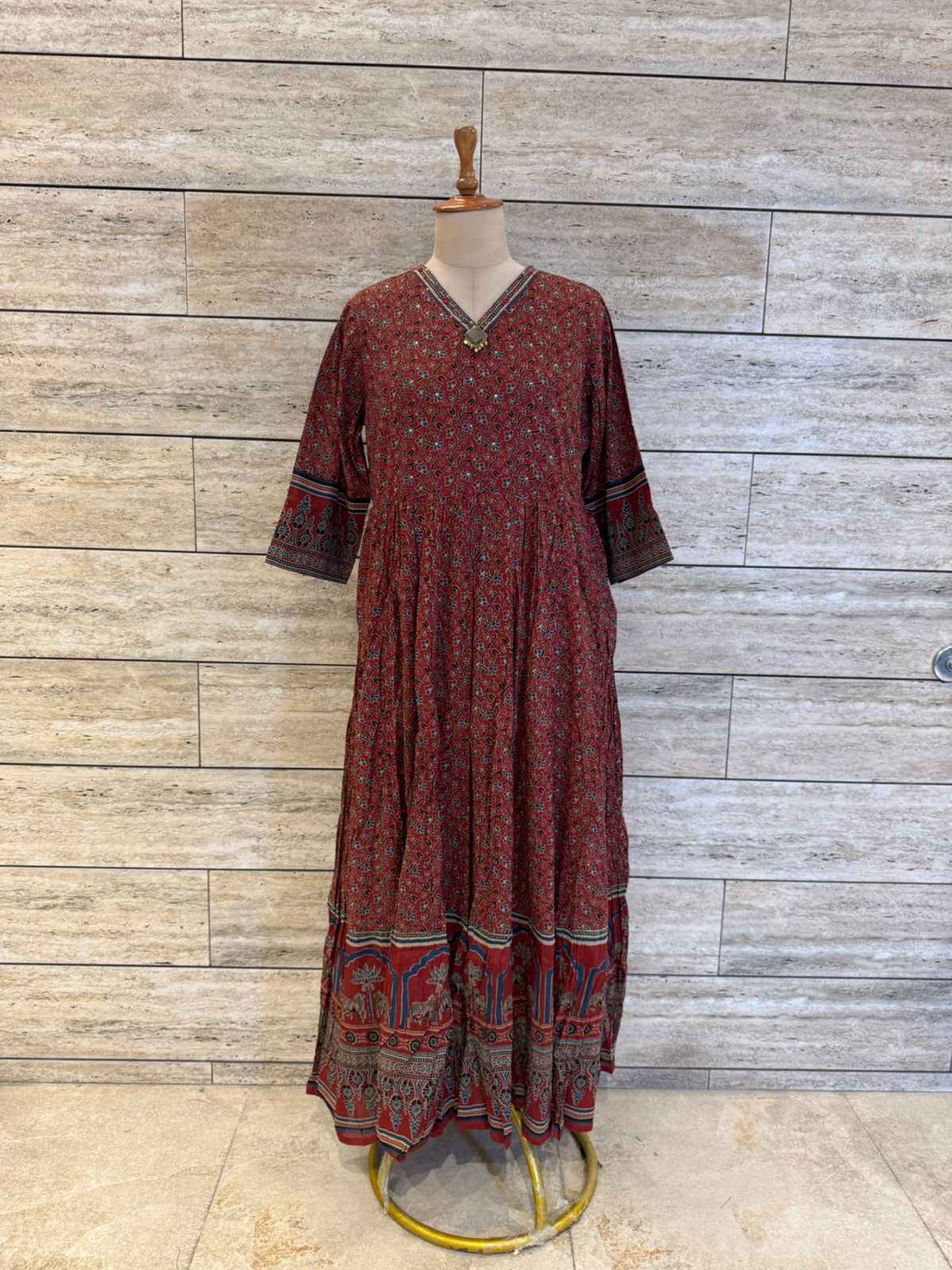 Pure Cotton Floral Print One Piece Dress