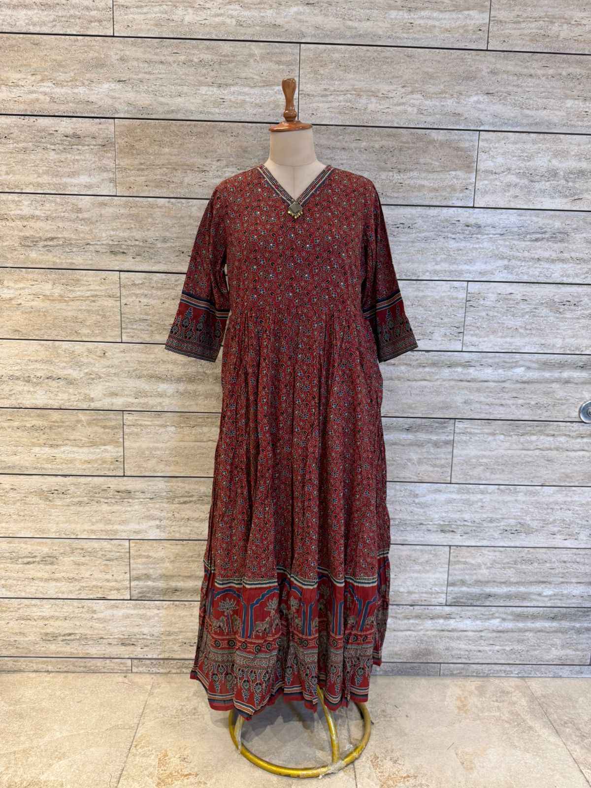Pure Cotton Floral Print One Piece Dress