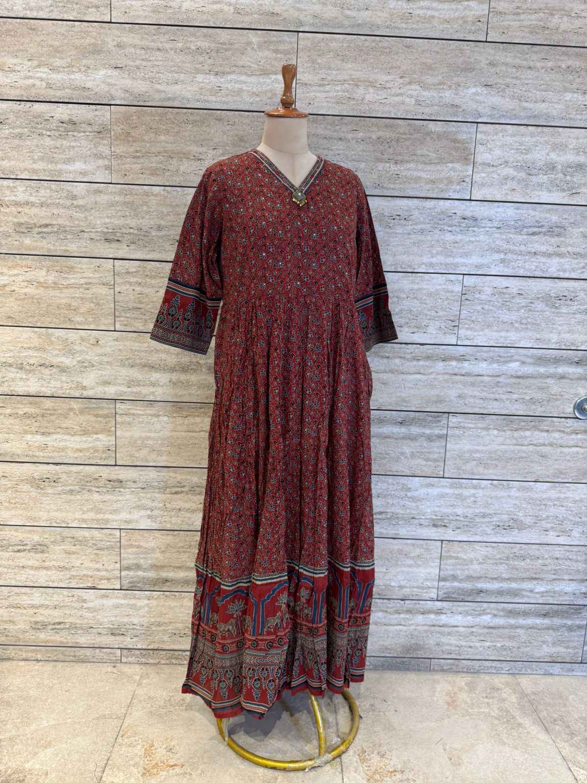 Pure Cotton Floral Print One Piece Dress