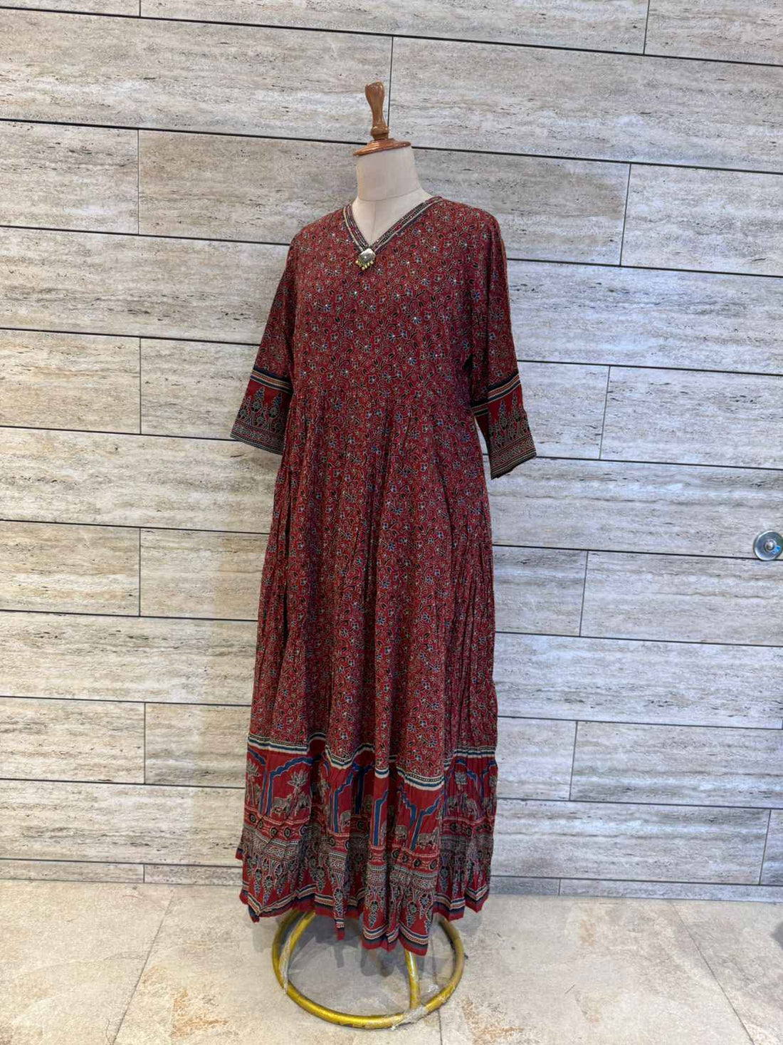 Pure Cotton Floral Print One Piece Dress