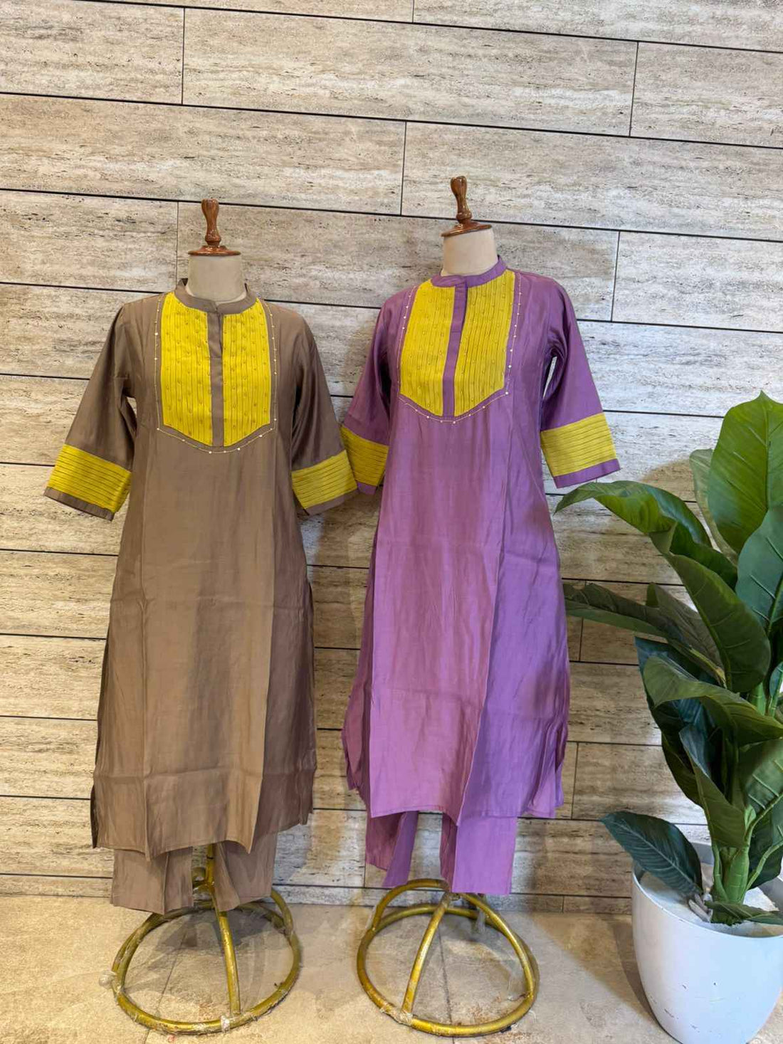 Pure Muslin Two Piece Pant Set With Embroidery