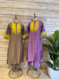 Pure Muslin Two Piece Pant Set With Embroidery