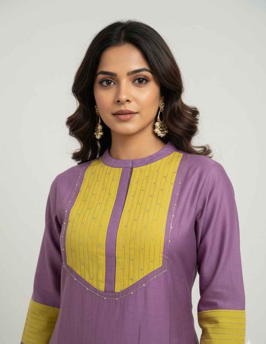 Pure Muslin Two Piece Pant Set With Embroidery