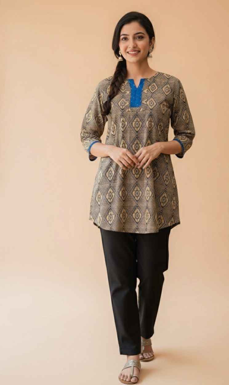 Pure Cotton Floral Print Short Top