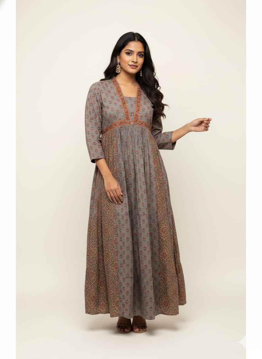 Pure Cotton Maxi Gowns with Floor Length GN008