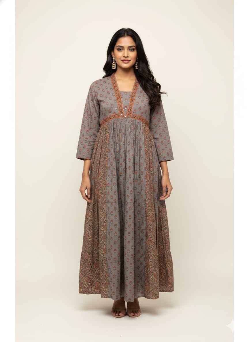 Pure Cotton Maxi Gowns with Floor Length GN008