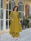Pure Cotton A Line Three Piece Dupatta Set  CS0251