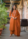 Pure Cotton A Line Three Piece Dupatta Set  CS0251