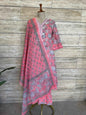 Pure Cotton Three Piece A Line Dupatta Set
