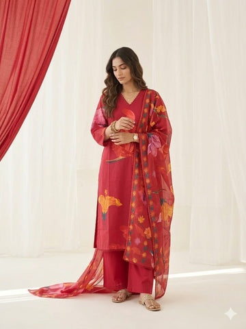 Pure Cotton Digital Print Dupatta Set