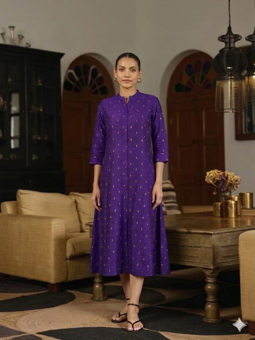 Pure Raw Silk A Line Only Kurta