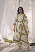 Pure Cotton A Line Floral Print Dupatta Set
