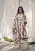 Pure Cotton A Line Floral Print Dupatta Set