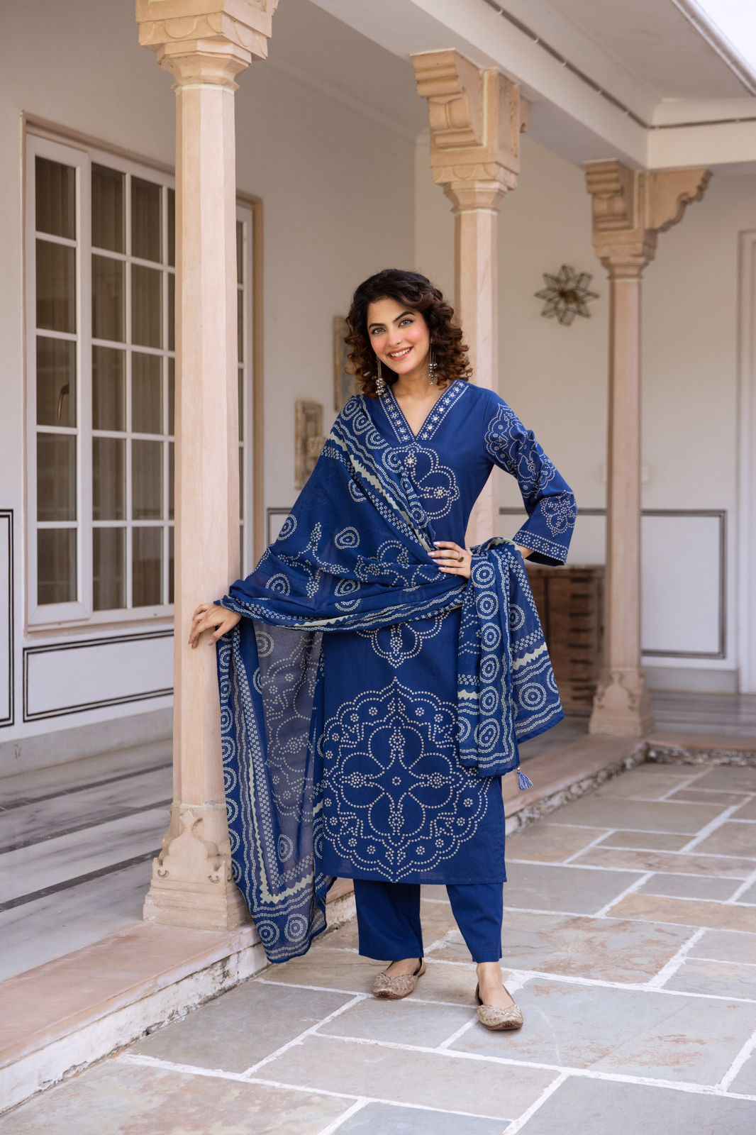 Pure Cotton Bandhej Print Dupatta Set CS0345