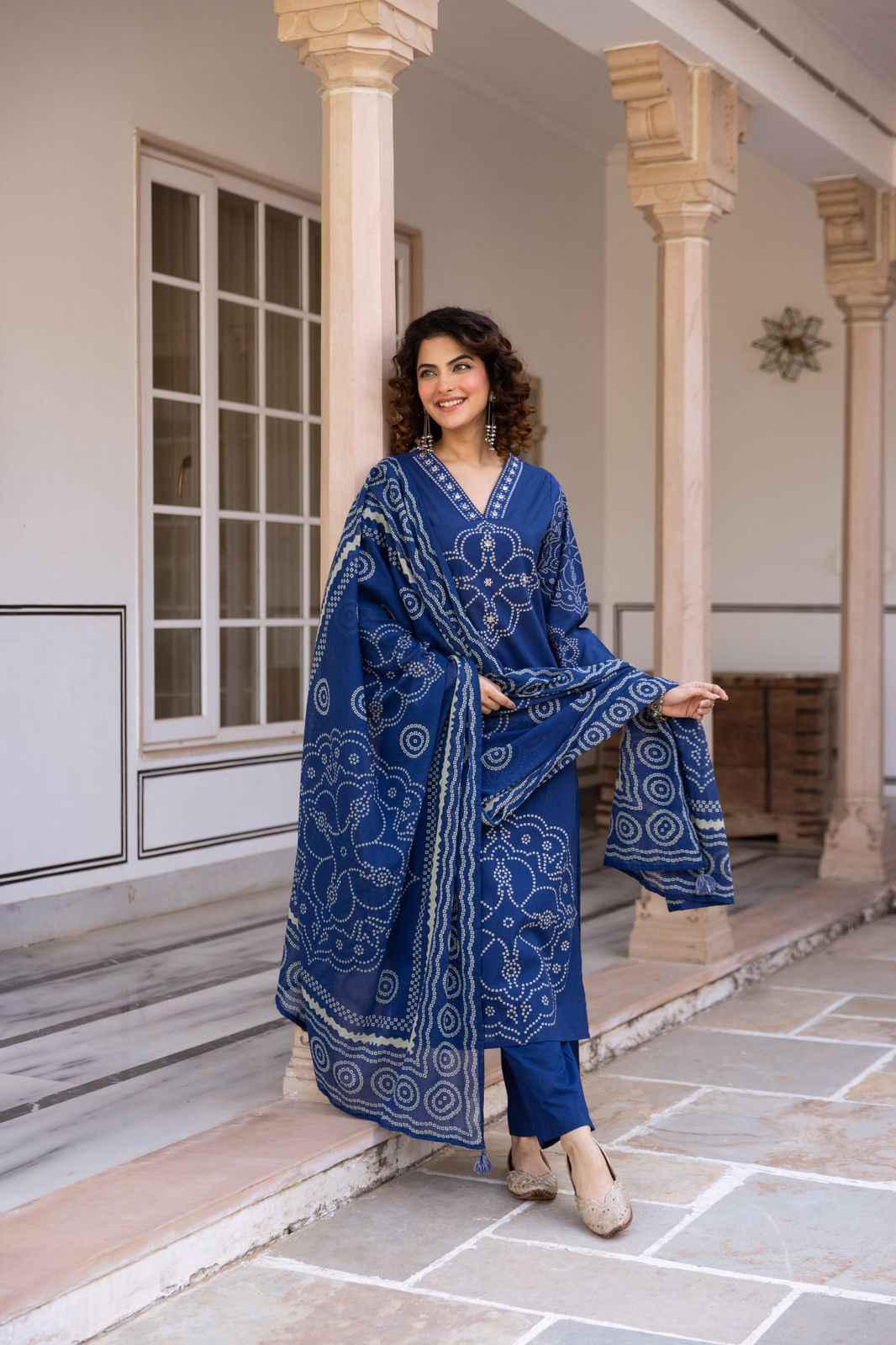 Pure Cotton Bandhej Print Dupatta Set CS0345