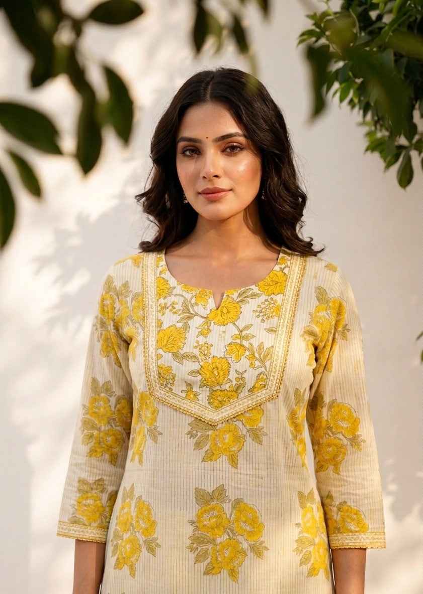Pure Cotton Three Piece Dupatta Set CS0346