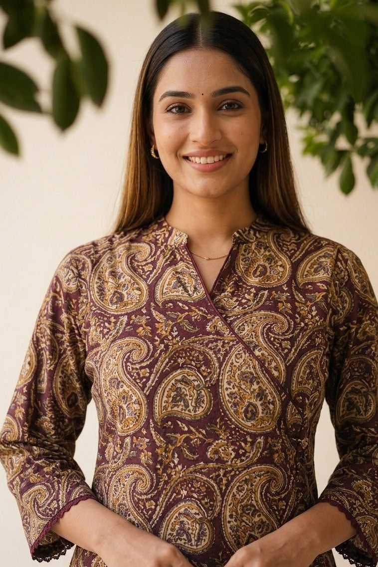 Pure Cotton Angrakha Two Piece Pant Set PSS046
