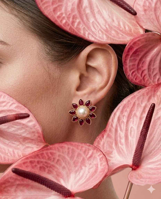Studs Earrings With Pearls
