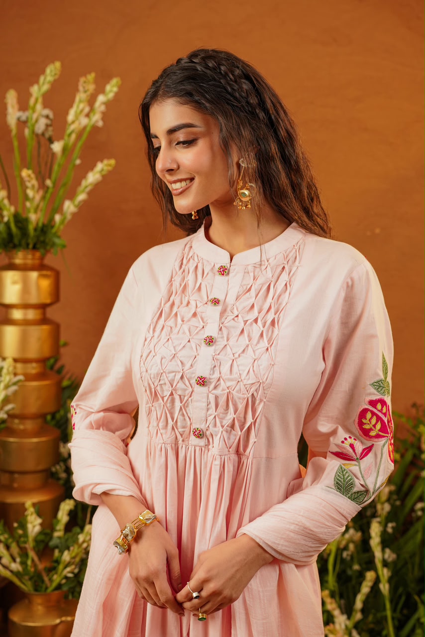 Pure Cotton Dupatta Set Anarkali With Inner ANK045