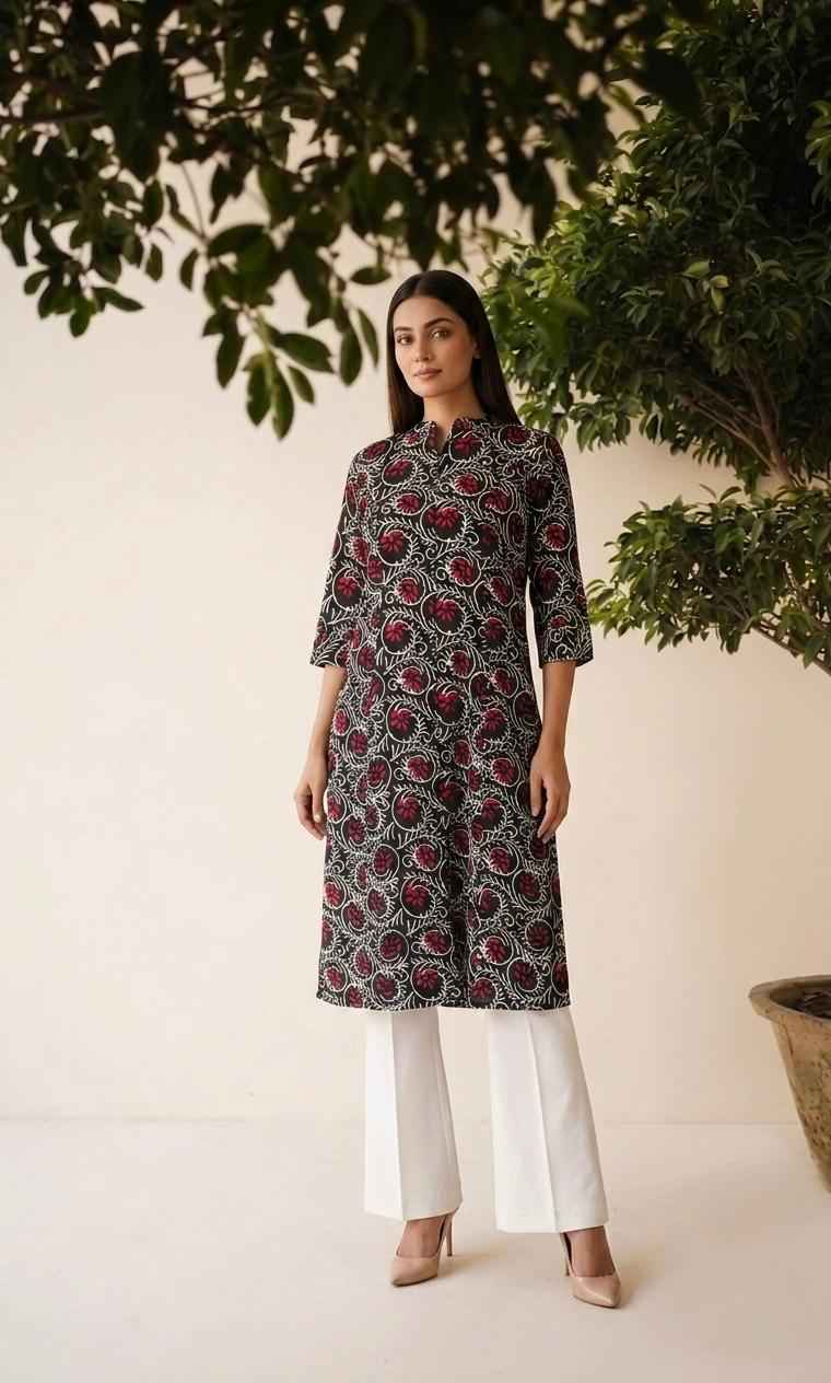 Pure Cotton A Line Only Single Kurta