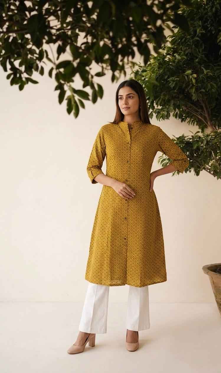 Pure Cotton A Line Only Single Kurta