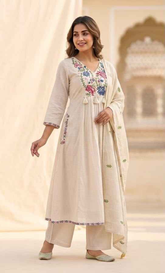 Kota doriya dupatta set with inner A line pattern KD044