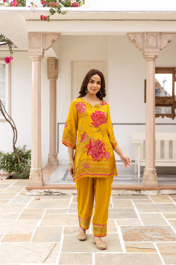 Premium Farsi Co-Ord Set With Lining In Crepe Fabric COS146