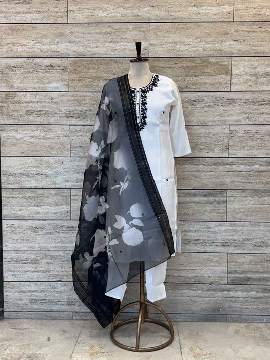 Pure Chanderi festival wear Dupatta Set