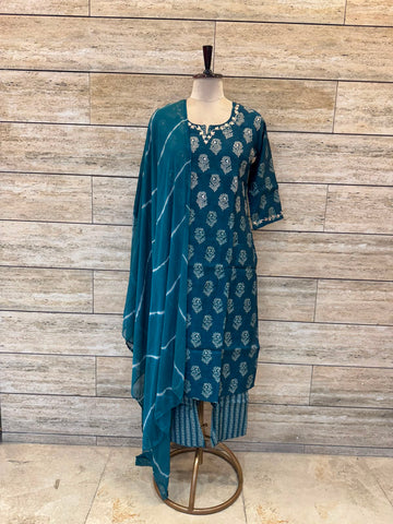 Premium muslin Silk Dupatta Set