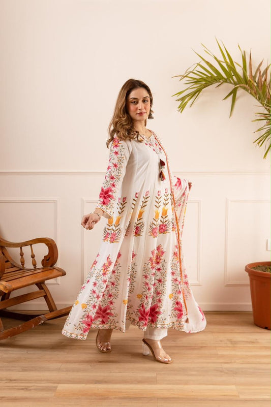 Premium Mul Cotton Fabric Elegant Anarkali Patten MLC48