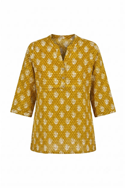Printed Short Top In Cotton Fabric ST007