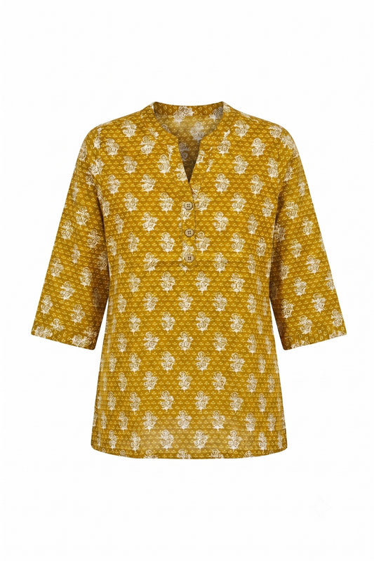 Printed Short Top In Cotton Fabric ST007