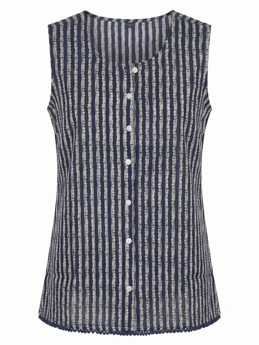 Printed Short Top In Cotton Fabric ST008