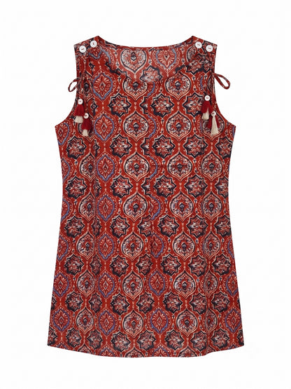 Printed Short Top In Cotton Fabric ST009