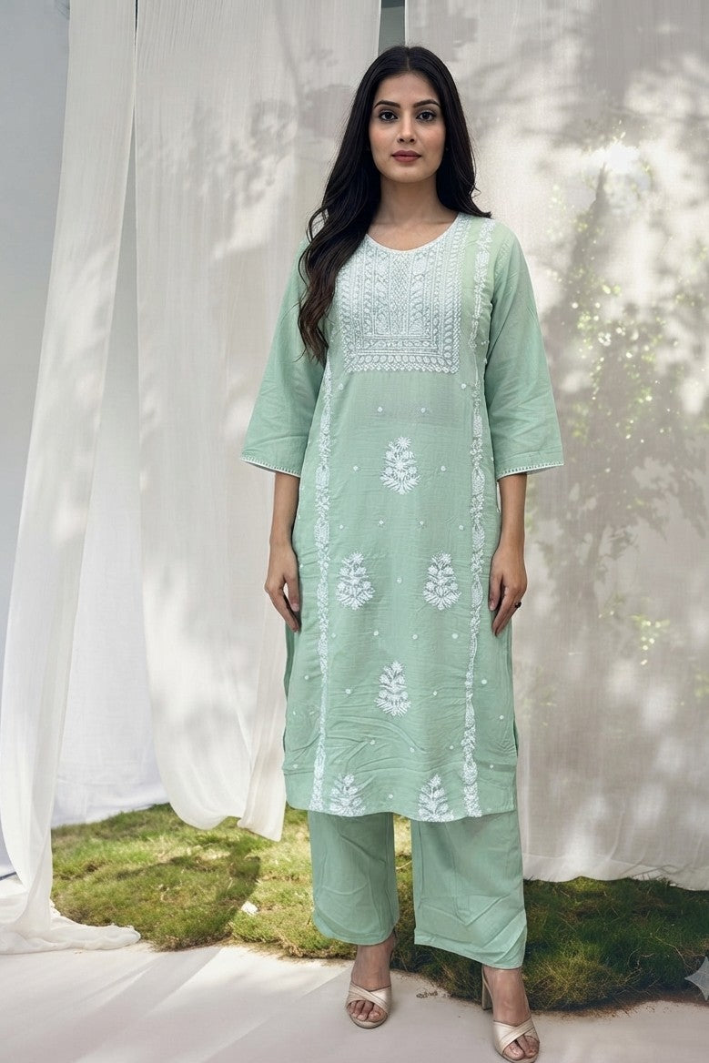 Pure Cotton Three Piece Dupatta Set